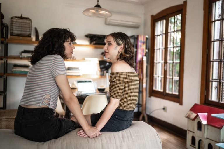 two ladies talking